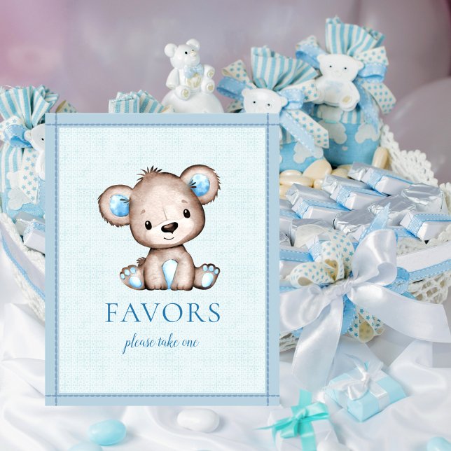 Favoriter Bord Cute Brown Bear Baby Shower Poster (Skapare uppladdad)