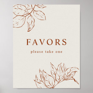 Favoriter Bränd Orange Botaniskt babyvisningsprogr Poster