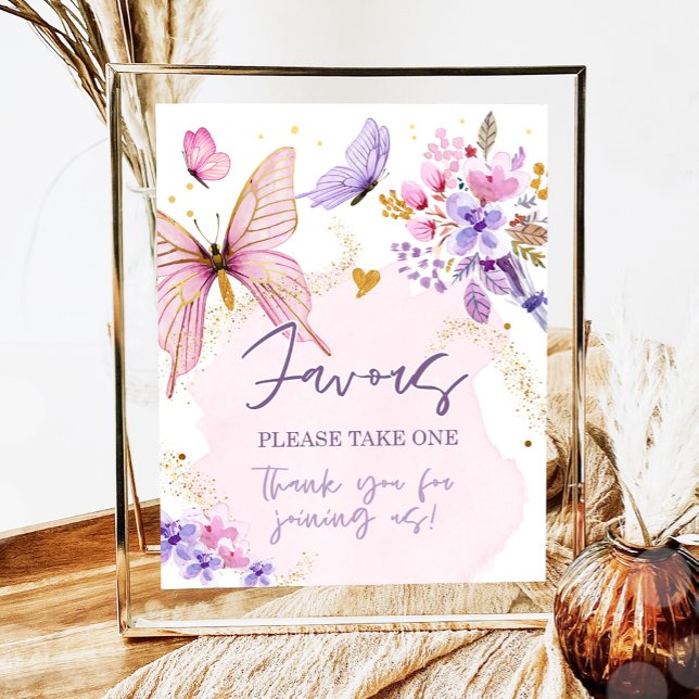 Favoriter Butterfly Blommigt Garden Shower Birthda Poster (Skapare uppladdad)