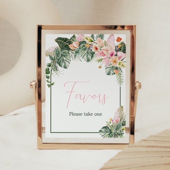 Favoriter för Aloha Baby Shower Poster (Aloha Pink Hawaiian Baby Shower Favors Sign)