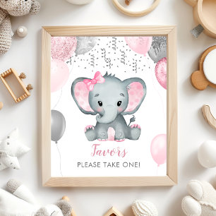 Favoriter för babybabyskor för cute Girl Elephant Poster
