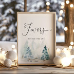 Favoriter för babydusch i Winter Julgran Poster<br><div class="desc">Vinterbabyduschfavörer Poster. Matchande objekt är tillgängliga.</div>