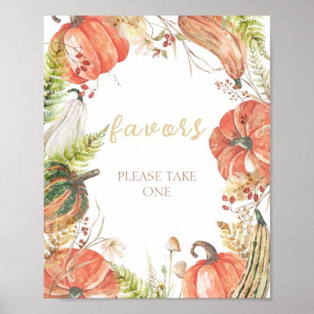Favoriter för babykläder för höstpumpa Blommigt Poster (Framsidan)