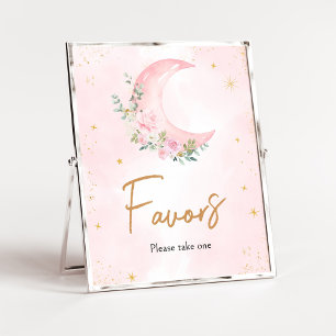 Favoriter för babykläder för rosa Måne och stjärno Poster