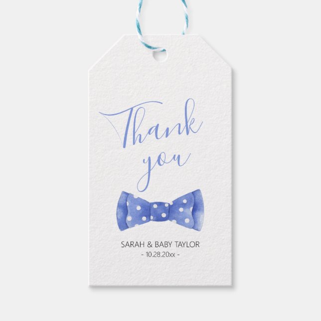 Favoriter för babyskor i tack presentetikett (Framsidan)