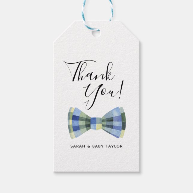 Favoriter för babyskor i tack presentetikett (Framsidan)