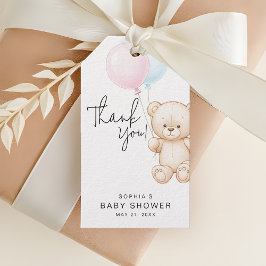 Favoriter för babyskor med minimalistisk Nalle Presentetikett