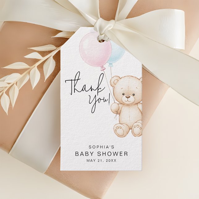 Favoriter för babyskor med minimalistisk Nalle Presentetikett (Skapare uppladdad)