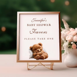Favoriter för babyskor med vilande Nalle Si Poster