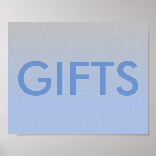 Favoriter för babyskor Poster Ombre Blue Silver (Framsidan)