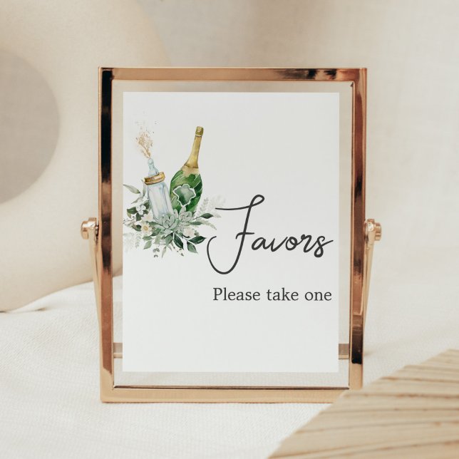 Favoriter för barnskor i Flaskor Poster (Poppin' Baby Bottles Baby Shower Favors Sign)