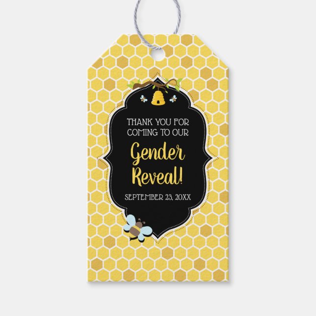 Favoriter för Bee-Gender för babyvisningsprogram Presentetikett (Framsidan)