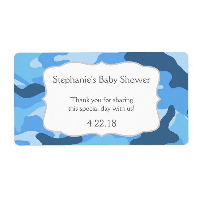 Favoriter för blå kamouflage-Vattenflaska Fraktsedel (Framsidan)