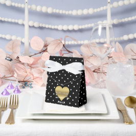 Favoriter för Black and Guld Heart Polka dots Part Presentaskar