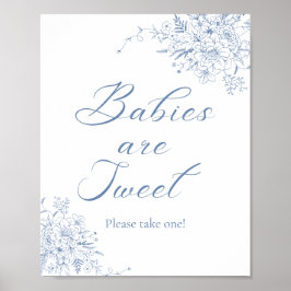 Favoriter för blommigt Blue Baby Shower Poster