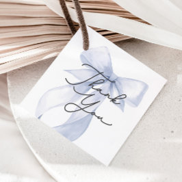 Favoriter för Blue Bow Baby Shower-Tack Gåvor Etiketter