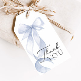 Favoriter för Blue Bow Baby Shower-Tack Presentetikett