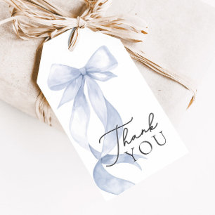 Favoriter för Blue Bow Baby Shower-Tack Presentetikett
