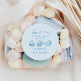 Favoriter för Blue Hearts Valentine Baby Shower Runt Klistermärke