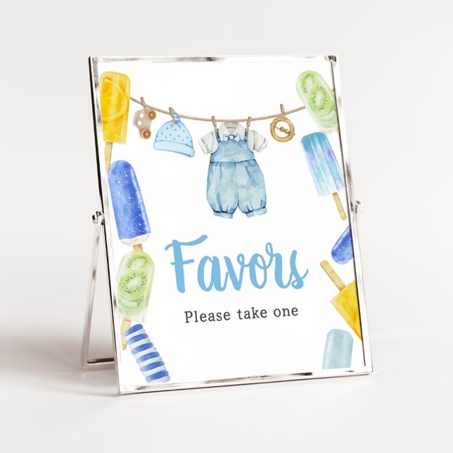 Favoriter för Boy Popsicle Baby Shower Poster (Popsicle Baby Shower Favors Sign)