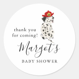 Favoriter för Cute Firefighter Baby Shower Runt Klistermärke