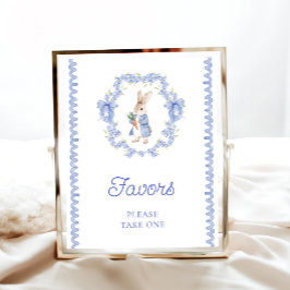 Favoriter för Cute Little Bunny Blue Baby Shower Poster