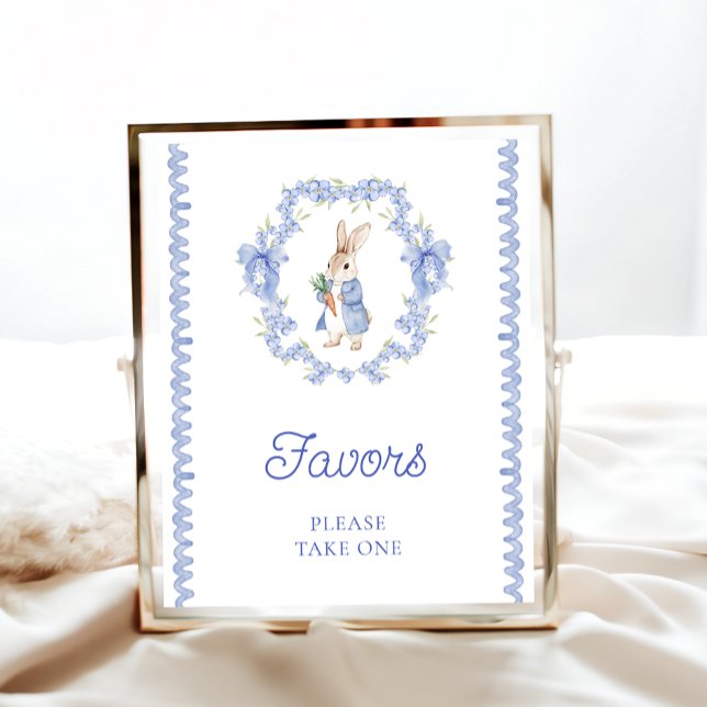 Favoriter för Cute Little Bunny Blue Baby Shower Poster (Skapare uppladdad)