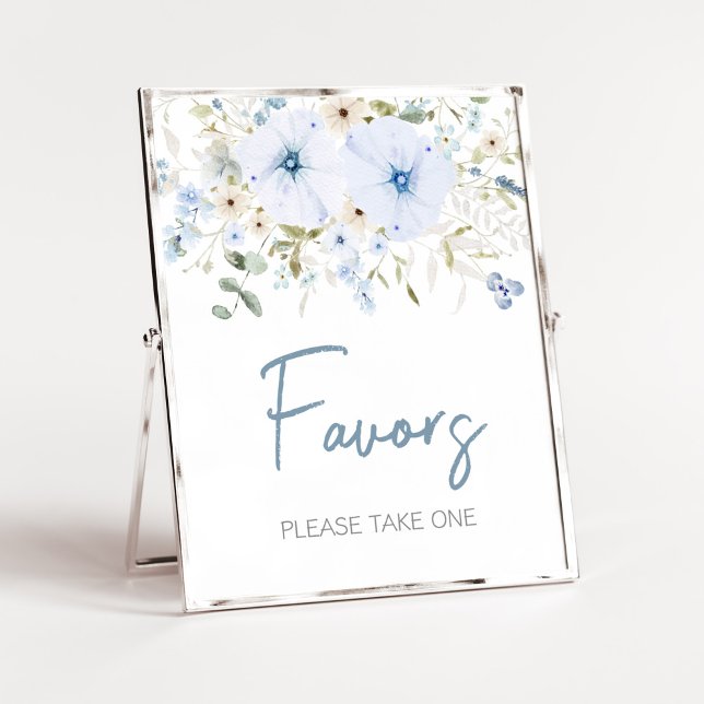 Favoriter för Dusty Blue Baby Bloom Baby Shower Poster (Boy Spring Flowers Baby Shower Favors Sign)