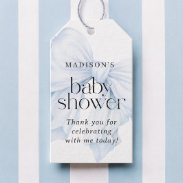 Favoriter för elegant Blue Bow Baby Shower Presentetikett