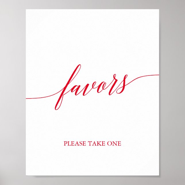 Favoriter för elegant Red Calligraphy Poster (Framsidan)