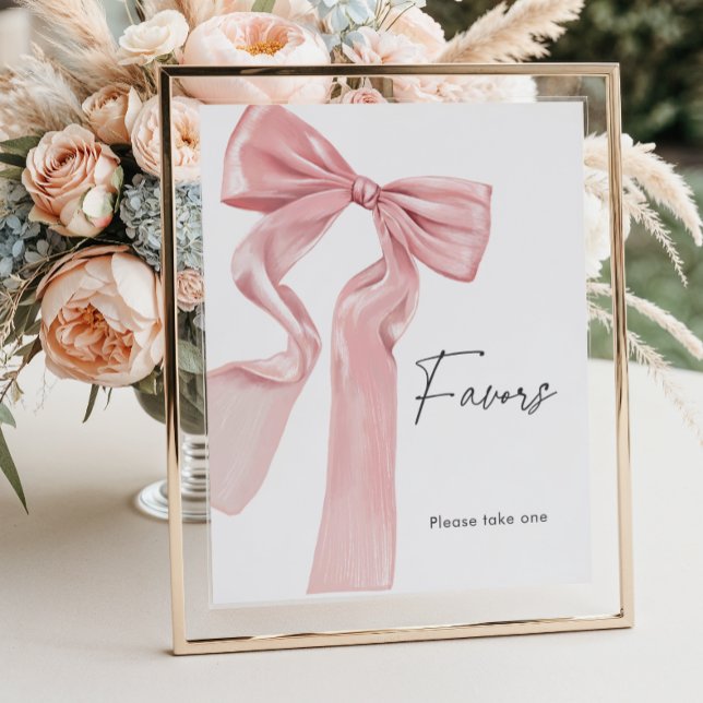 Favoriter för elegantens Rosa Bow Baby Shower Poster (Skapare uppladdad)