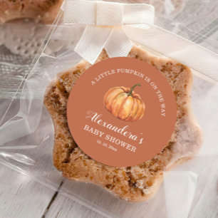 Favoriter för Fall Pumpkin Pojke Shower Runt Klistermärke