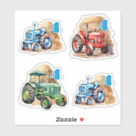 Favoriter för Födelsedagsfesten Farm Tractor Klistermärken