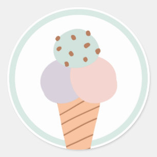 Favoriter för Födelsedagsfesten Ice Cream Runt Klistermärke