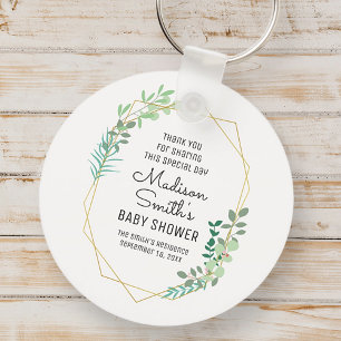 Favoriter för Geometric and Greenery Baby Shower P Nyckelring