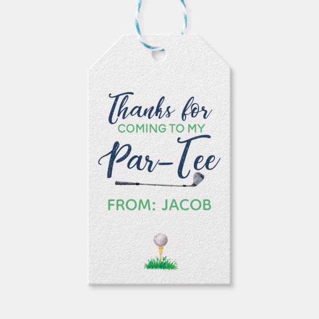 Favoriter för Golf-Tack med vattenfärg Presentetikett (Framsidan)