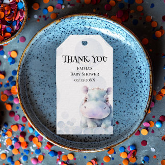 Favoriter för Hippo och Bubbles Baby Shower Presentetikett