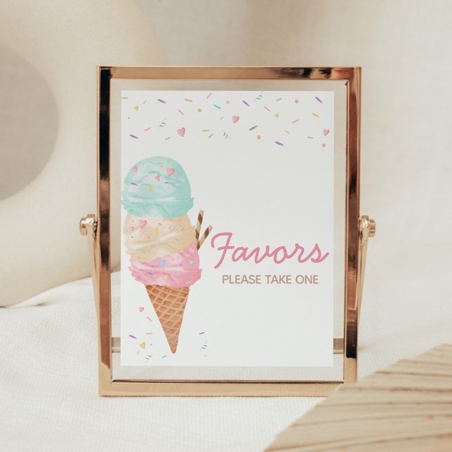 Favoriter för Ice Cream Baby Shower Poster (Ice Cream Sprinkled with Love Baby Shower Favors Sign)