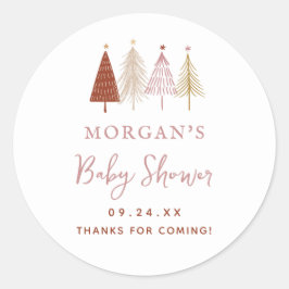 Favoriter för Julgran Winter Girl Baby Shower Runt Klistermärke