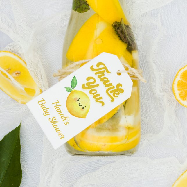 Favoriter för Lemon Baby Shower-Tack Presentetikett (Skapare uppladdad)