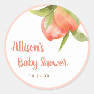 Favoriter för Little Peach Girl Baby Shower Runt Klistermärke