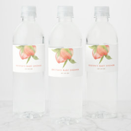 Favoriter för Little Peach Girl Baby Shower Vattenflaskor Etikett