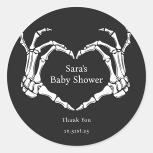 Favoriter för minimal Goth Skeleton Händer Baby Sh Runt Klistermärke