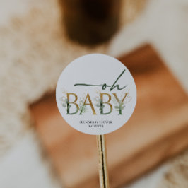 Favoriter för modern Grey Baby Shower Runt Klistermärke