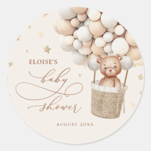 Favoriter för nalle Blegon Barly Wait Baby Shower  Runt Klistermärke