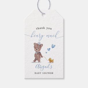 Favoriter för nalle Boy Shower Presentetikett