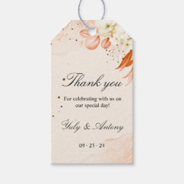 Favoriter för Peach Light Orange Bröllop Tack Presentetikett
