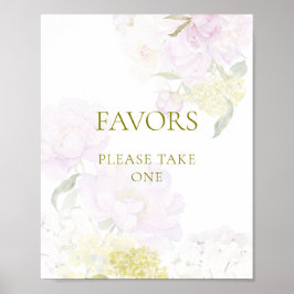 Favoriter för Peony Hydrangea Pastel Baby Shower F Poster
