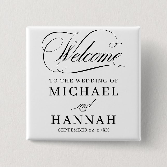 Favoriter för personlig Bride and Groom Namn Knapp (Framsida)