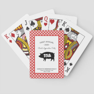 Favoriter för Red Checkered Client Apprecition Par Casinokort
